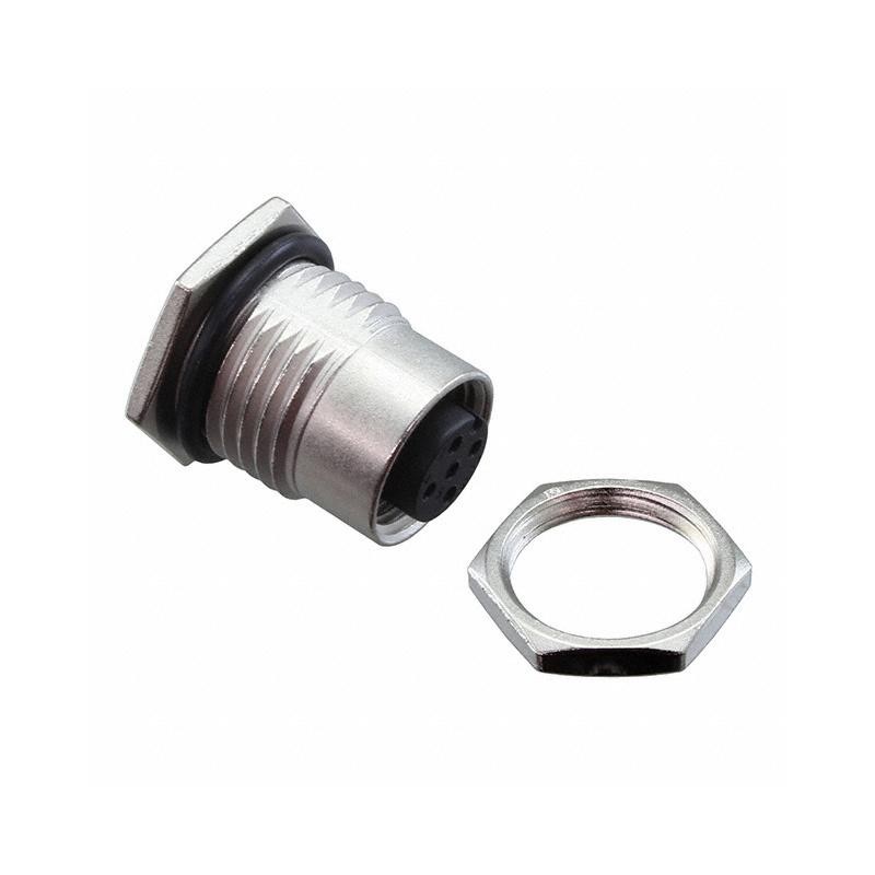 1 pcs - Amphenol Circular Connector, 5 Contacts, Panel Mount, M12 Connector, Socket, Female, IP68, IP69K, M Series