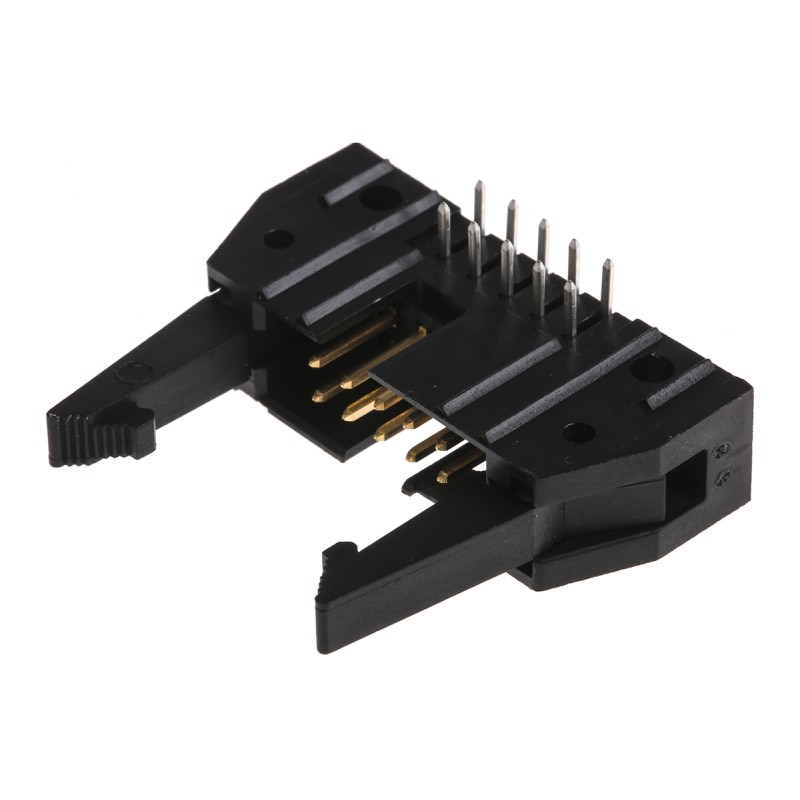 72 pcs - TE Connectivity AMP-LATCH Series Right Angle Through Hole PCB Header, 10 Contact(s), 2.54mm Pitch, 2 Row(s), Shrouded