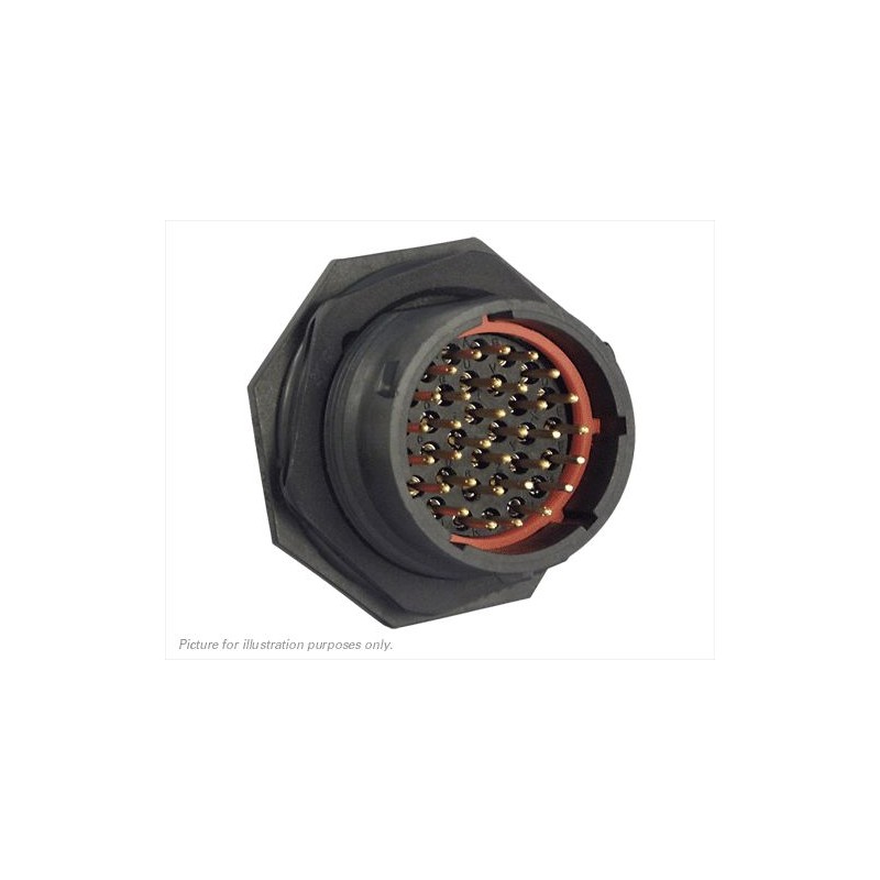 1 pcs - Souriau Circular Connector, 32 Contacts, Panel Mount, IP68, IP69K, UTS Series