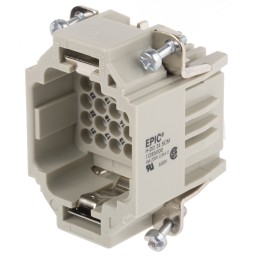 1 pcs - Epic Contact Heavy Duty Power Connector Insert, 10A, Male, H-DD Series, 25 Contacts