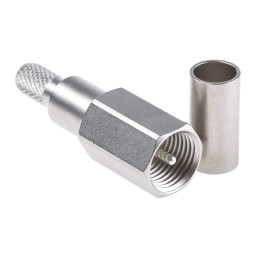 1 pcs - Telegartner, Plug Cable Mount FME Connector, 50Ω, Crimp Termination, Straight Body