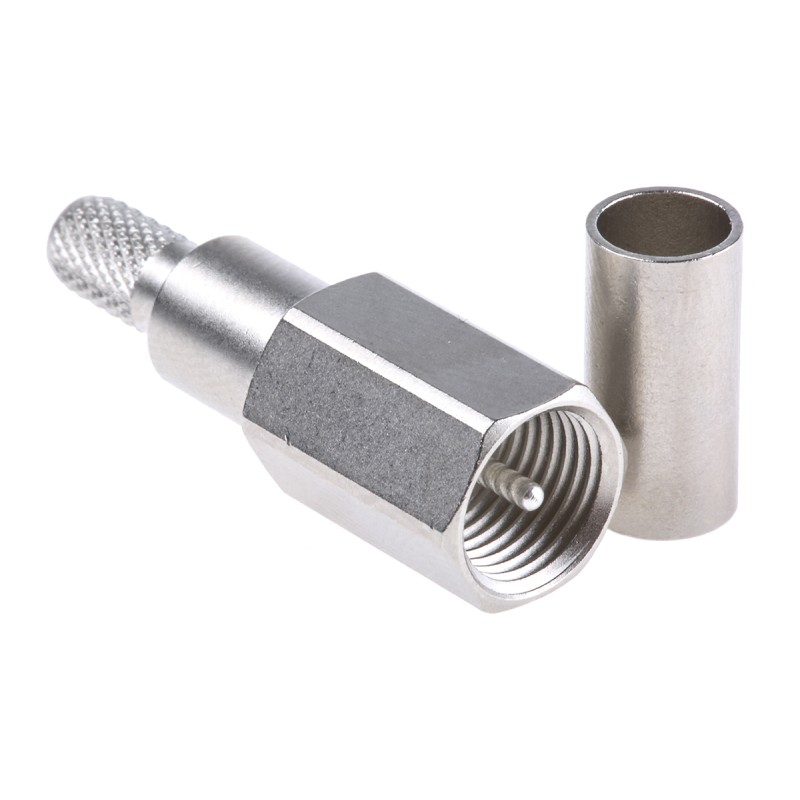 1 pcs - Telegartner, Plug Cable Mount FME Connector, 50Ω, Crimp Termination, Straight Body