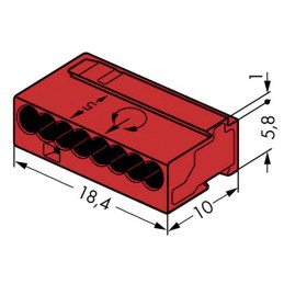 10 pcs - Wago 243 MICRO PUSH WIRE Series Junction Box Connector, 8-Way, 6A, 22 - 20 AWG Wire, Push In Termination