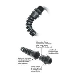 1 pcs : 3252 - Cable Glands, Strain Reliefs & Cord Grips FLEX LTF 1/2 NPT GRAY NO NUT