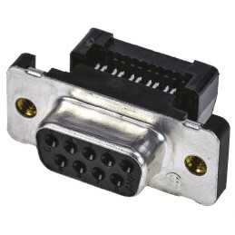 1 pcs - TE Connectivity Amplimite HDF-20 9 Way Right Angle Cable Mount D-sub Connector Socket, 2.76mm Pitch