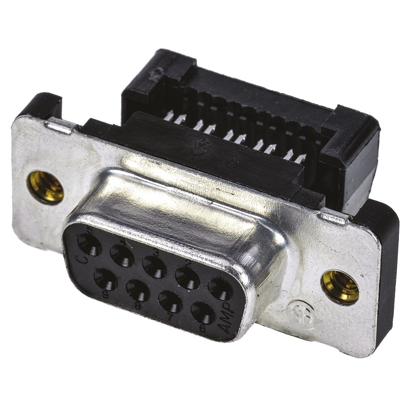 1 pcs - TE Connectivity Amplimite HDF-20 9 Way Right Angle Cable Mount D-sub Connector Socket, 2.76mm Pitch