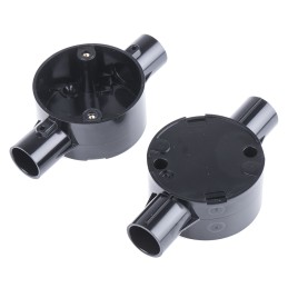 10 pcs - Schneider Electric Through Box, Conduit Fitting, 20mm Nominal Size, PVC, Black