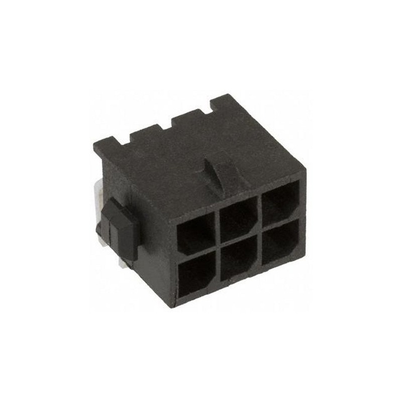 10 pcs - TE Connectivity Micro MATE-N-LOK Series Right Angle Through Hole PCB Header, 6 Contact(s), 3.0mm Pitch, 2 Row(s),