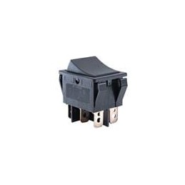 1 pcs : R5CBLKBLKEF0 - Rocker Switches DPDT ON-ON PNL 15A
