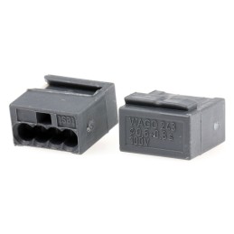 10 pcs - Wago 243 MICRO PUSH WIRE Series Junction Box Connector, 4-Way, 6A, 22 - 20 AWG Wire, Push In Termination