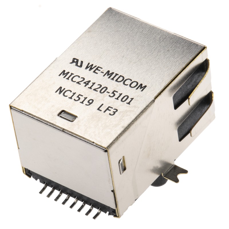 1 pcs - Wurth Elektronik Female RJ45 Connector, PCB Mount