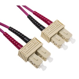 1 pcs - RS PRO SC to SC Duplex Multi Mode OM4 Fibre Optic Cable, 900μm, Violet, 1m