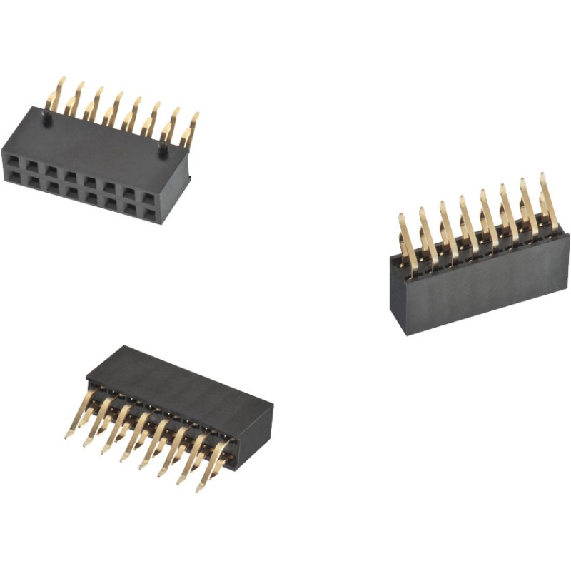 1 pcs - Wurth Elektronik WR-PHD Series Right Angle Through Hole Mount PCB Socket, 16-Contact, 2-Row, 2.54mm Pitch, SMT