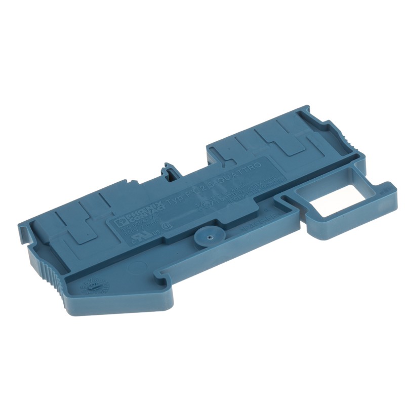 10 pcs - Phoenix Contact PT 2.5-QUATTRO BU Series Blue Feed Through Terminal Block, 0.14 - 4mm², Single-Level, Push In