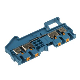 10 pcs - Phoenix Contact PT 2.5-QUATTRO BU Series Blue Feed Through Terminal Block, 0.14 - 4mm², Single-Level, Push In