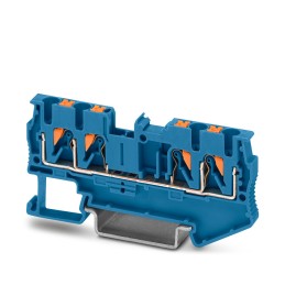 10 pcs - Phoenix Contact PT 2.5-QUATTRO BU Series Blue Feed Through Terminal Block, 0.14 - 4mm², Single-Level, Push In