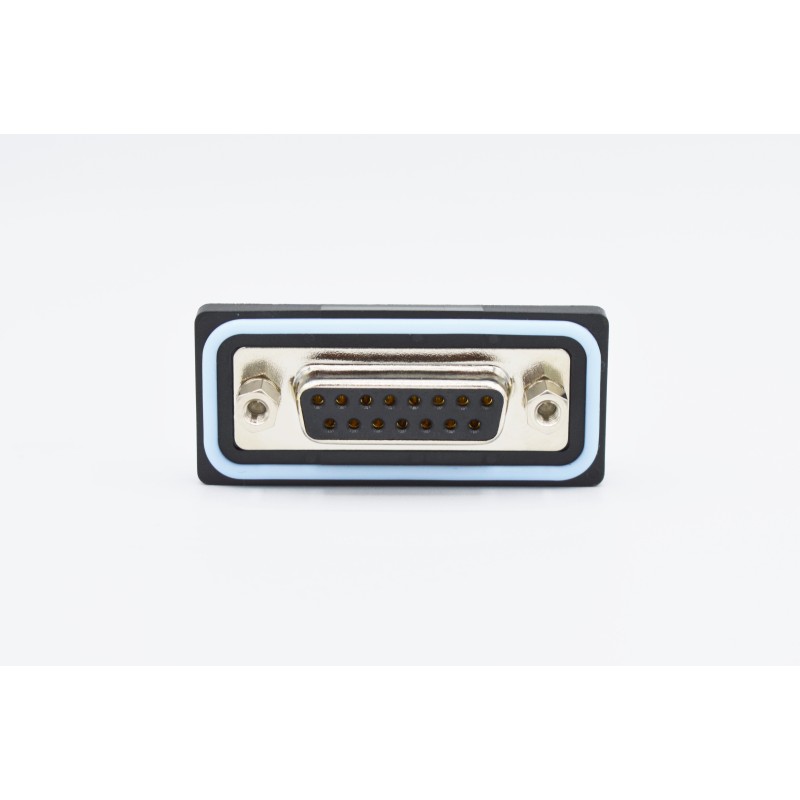 1 pcs - Norcomp SDF 15 Way Right Angle D-sub Connector Socket, 2.74mm Pitch, with 4-40 Boardlocks, Brackets