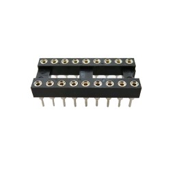 26 pcs - RS PRO 2.54mm Pitch 18 Way, Through Hole Turned Pin IC Dip Socket, 3A