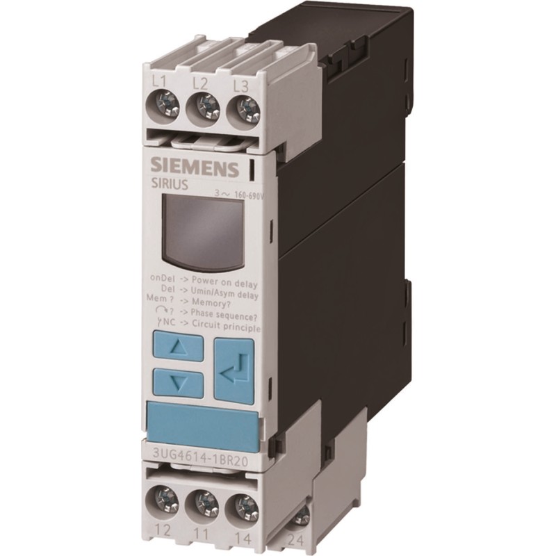 1 pcs - Siemens Phase Monitoring Relay, 3 Phase, DPDT, 160 - 690V ac, DIN Rail