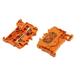10 pcs - Wago TOPJOB S, 2002 Series Orange Feed Through Terminal Block, 2.5mm², Single-Level, Push-In Cage Clamp Termination,