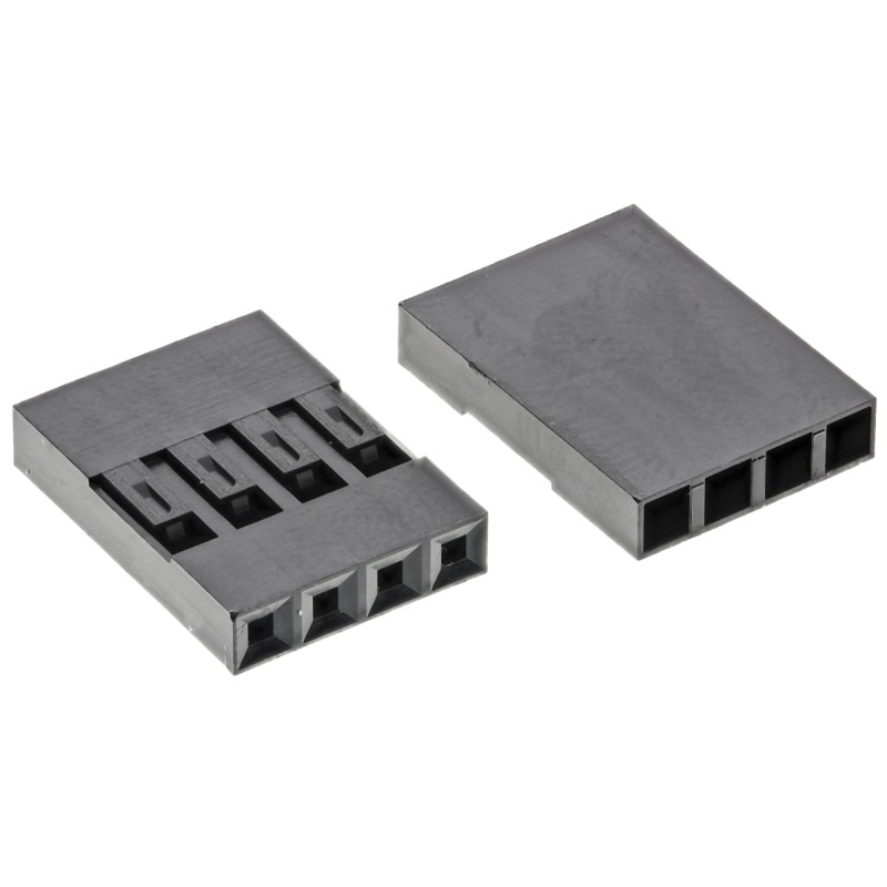 10 pcs - Amphenol Communications Solutions, Mini-PV Female Connector Housing, 2.54mm Pitch, 4 Way, 1 Row