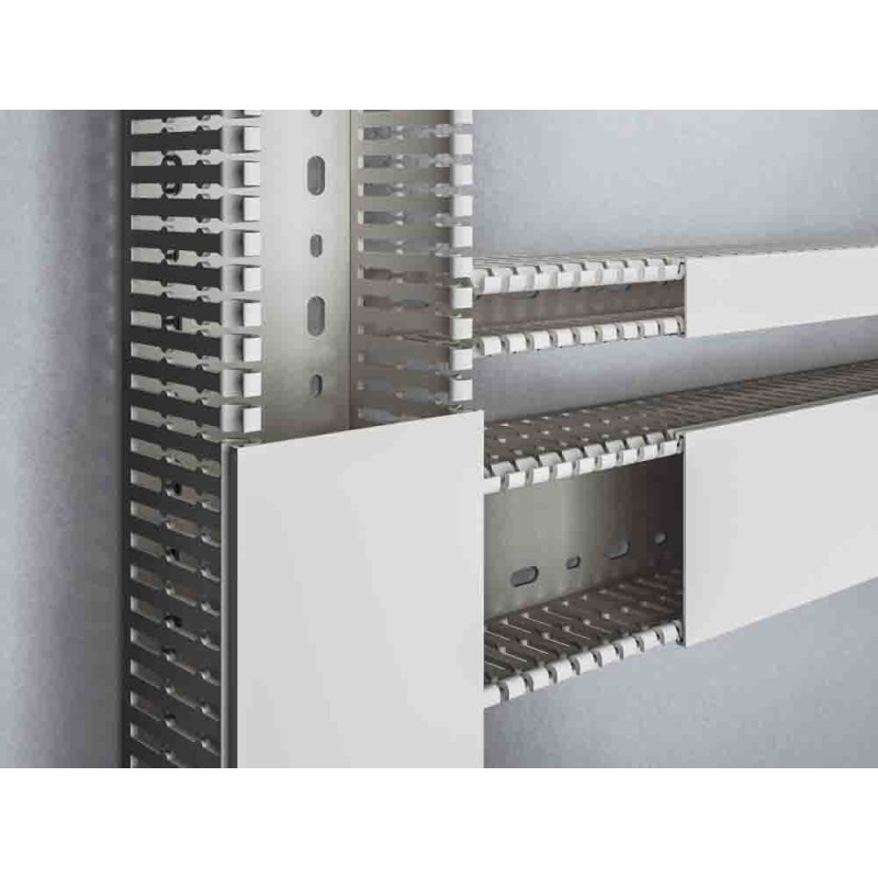 18 pcs - Rittal PVC Cable Duct for Use with Cable Management Mounting Plate and Section, 2000 x 50 x 80mm