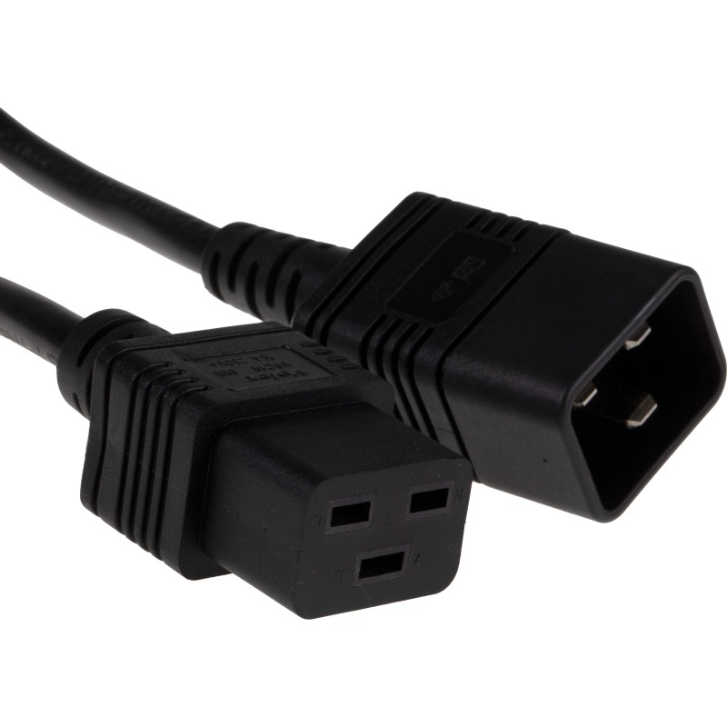 1 pcs - RS PRO Straight IEC C19 Socket to Straight IEC C20 Plug Power Cord, 2m