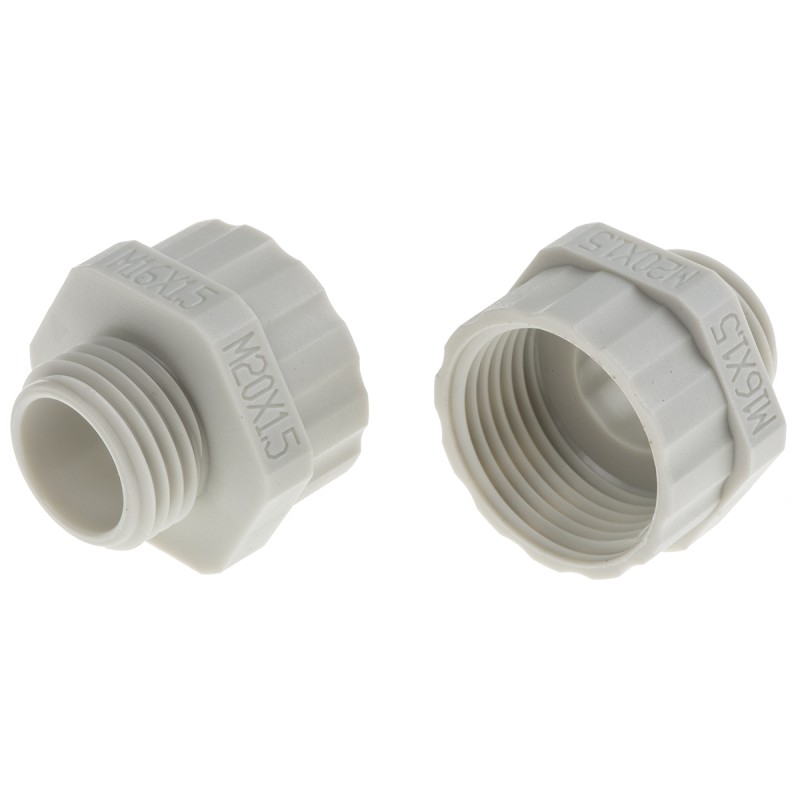 10 pcs - RS PRO Cable Gland Adaptor, M16 Exterior Thread, M20 Interior Thread, Nylon 66