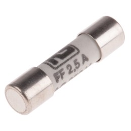 10 pcs - RS PRO 2.5A FF Ceramic Cartridge Fuse, 5 x 20mm