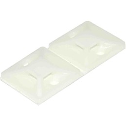1 Bag of 100 - RS PRO Self Adhesive Natural Cable Tie Mount 19.5 mm x 19.5mm, 4.6mm Max. Cable Tie Width