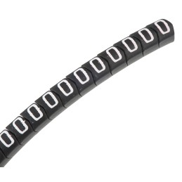1 Bag of 250 - HellermannTyton Helagrip Slide On Cable Markers, White on Black, Pre-printed '0', 2 - 5mm Cable, for Cables &