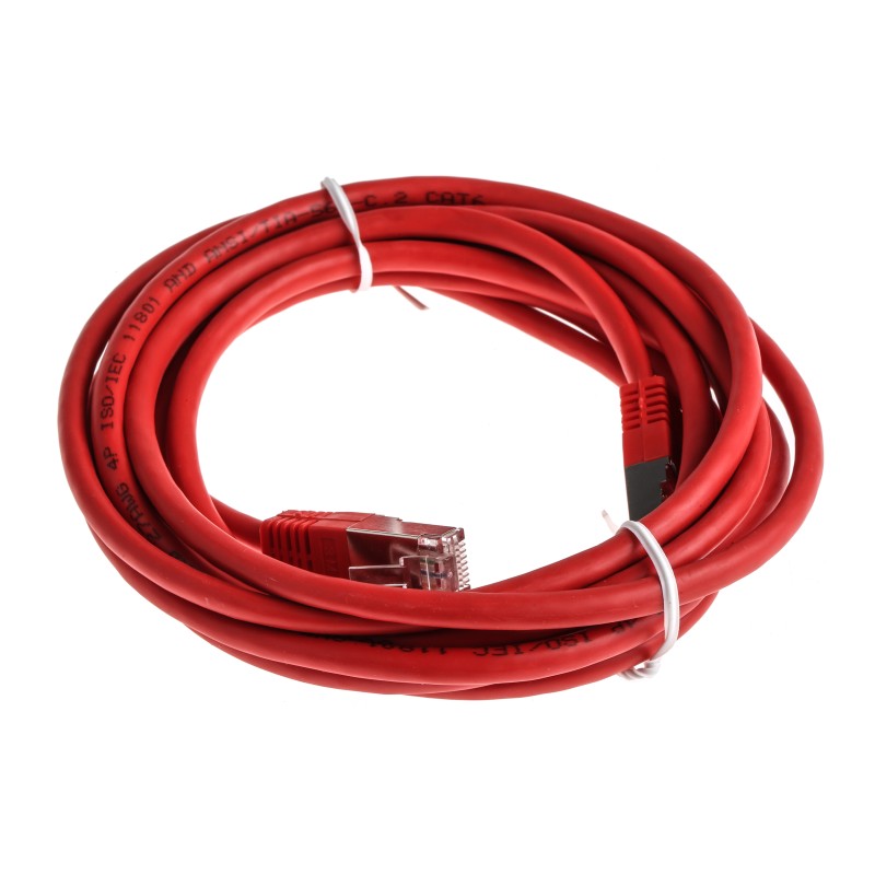 1 pcs - RS PRO Cat6 Male RJ45 to Male RJ45 Ethernet Cable, S/FTP, Red PVC Sheath, 3m