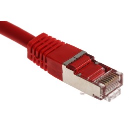 1 pcs - RS PRO Cat6 Male RJ45 to Male RJ45 Ethernet Cable, S/FTP, Red PVC Sheath, 3m