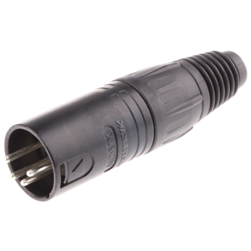 1 pcs - Neutrik Cable Mount XLR Connector, Male, 50 V ac, 4 Way, Silver Plating