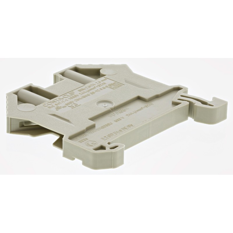 10 pcs - RS PRO Beige Feed Through Terminal Block, 2.5mm², Single-Level, Screw Termination