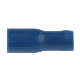 100 pcs - RS PRO Blue Insulated Female Spade Connector, Double Crimp, 4.8 x 0.8mm Tab Size, 1.5mm² to 2.5mm²