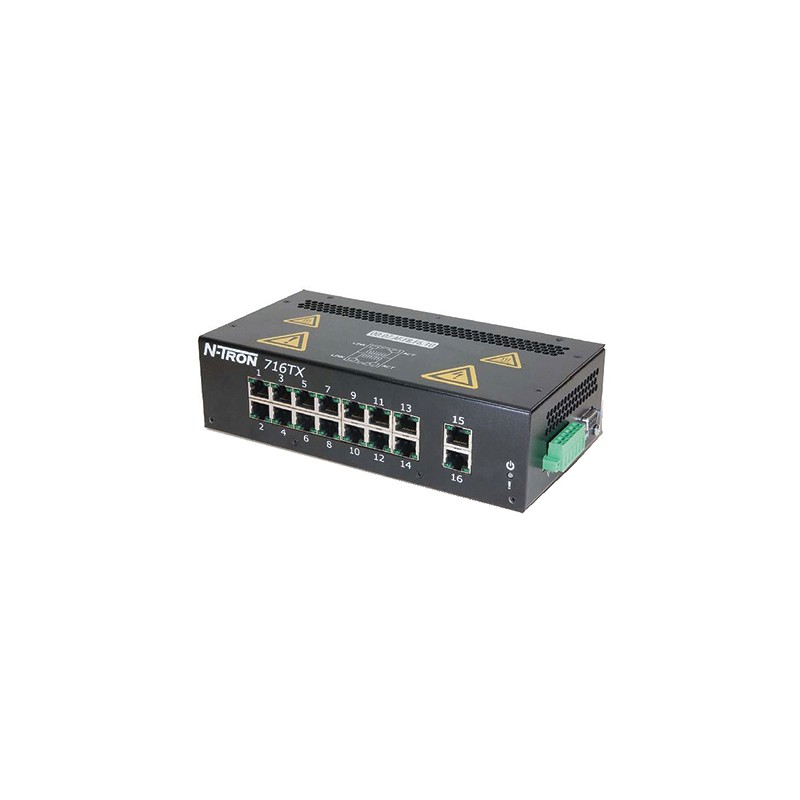 1 pcs - Red Lion 716TX Series DIN Rail Mount Ethernet Switch, 16 RJ45 Ports
