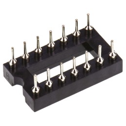 28 pcs - Winslow 2.54mm Pitch Vertical 14 Way, Through Hole Turned Pin Open Frame IC Dip Socket, 5A