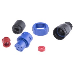 1 pcs - Bulgin Circular Connector, 6 Contacts, Cable Mount, Miniature Connector, Socket, Female, IP68, Buccaneer 400 Series