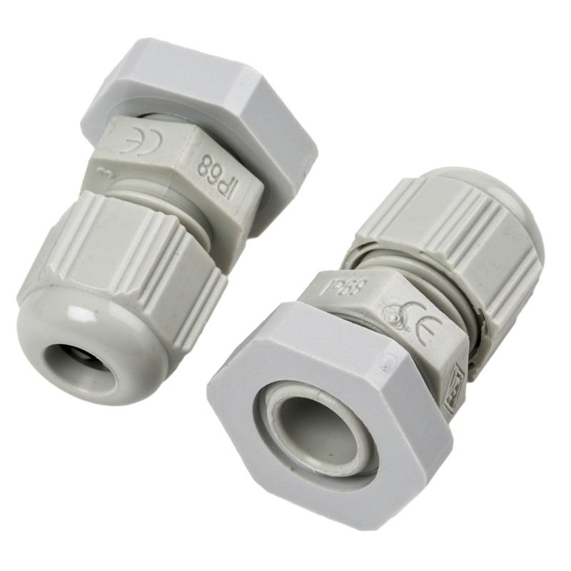 1 Box of 5 - SIB SIB-TEC Series Grey PA 6 Cable Gland, M12 Thread, 2.5mm Min, 6.5mm Max, IP68