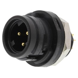 1 pcs - Hirose Circular Connector, 3 Contacts, Panel Mount, Miniature Connector, Female, IP67, IP68, HR30 Series