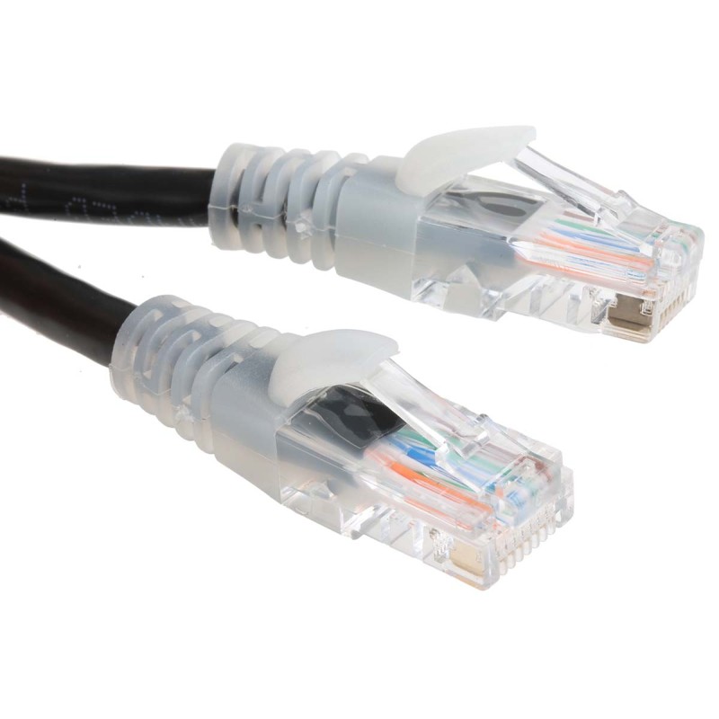 1 pcs - RS PRO Cat5e Male RJ45 to Male RJ45 Ethernet Cable, U/UTP, Black PVC Sheath, 5m