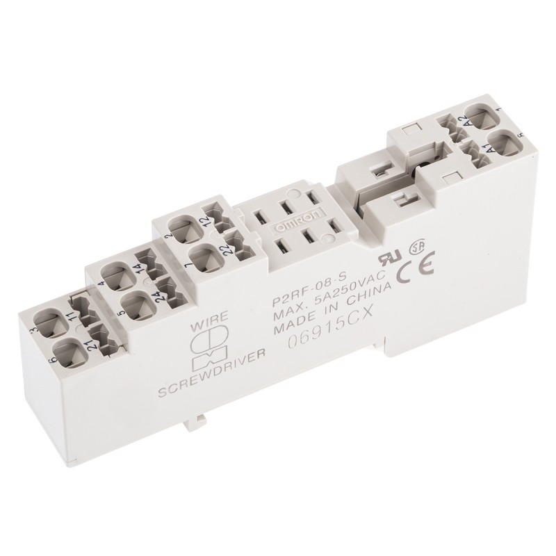1 pcs - Omron 8 Pin 250V ac DIN Rail Relay Socket, for use with G2R-2-S Series