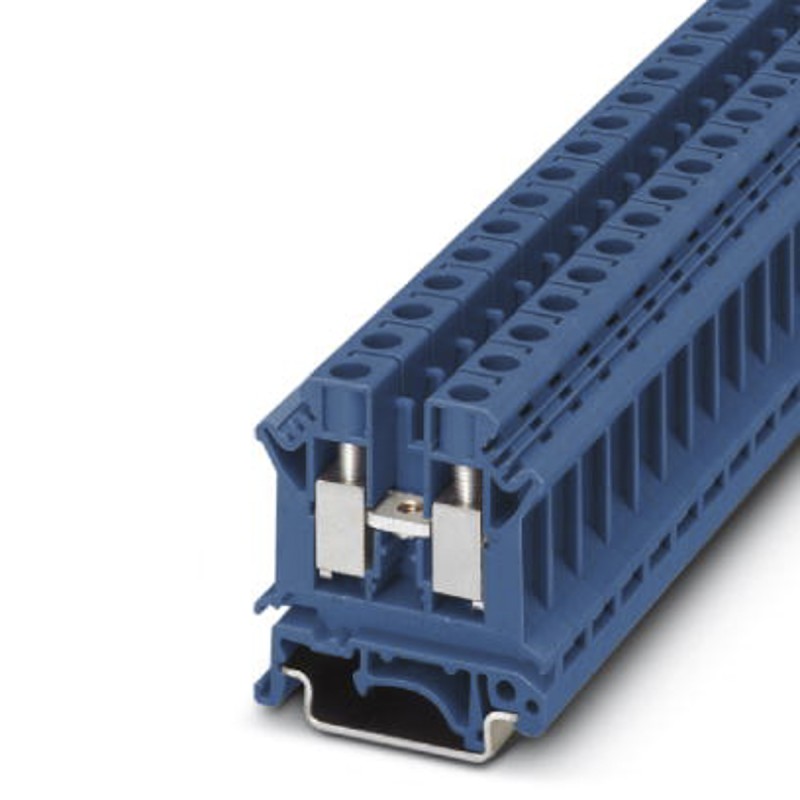 10 pcs - Phoenix Contact UK 10 N BU Series Blue Feed Through Terminal Block, 0.5 - 10mm², Single-Level, Screw