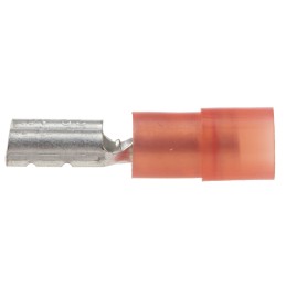 100 pcs - RS PRO Red Insulated Female Spade Connector, Receptacle, 6.35 x 0.8mm Tab Size, 0.5mm² to 1.5mm²
