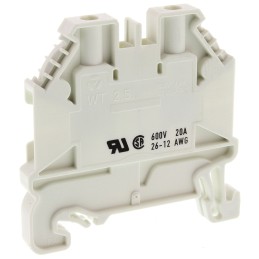 10 pcs - Wieland WT 2.5 Series White Feed Through Terminal Block, 2.5mm², Single-Level, Screw Termination, ATEX