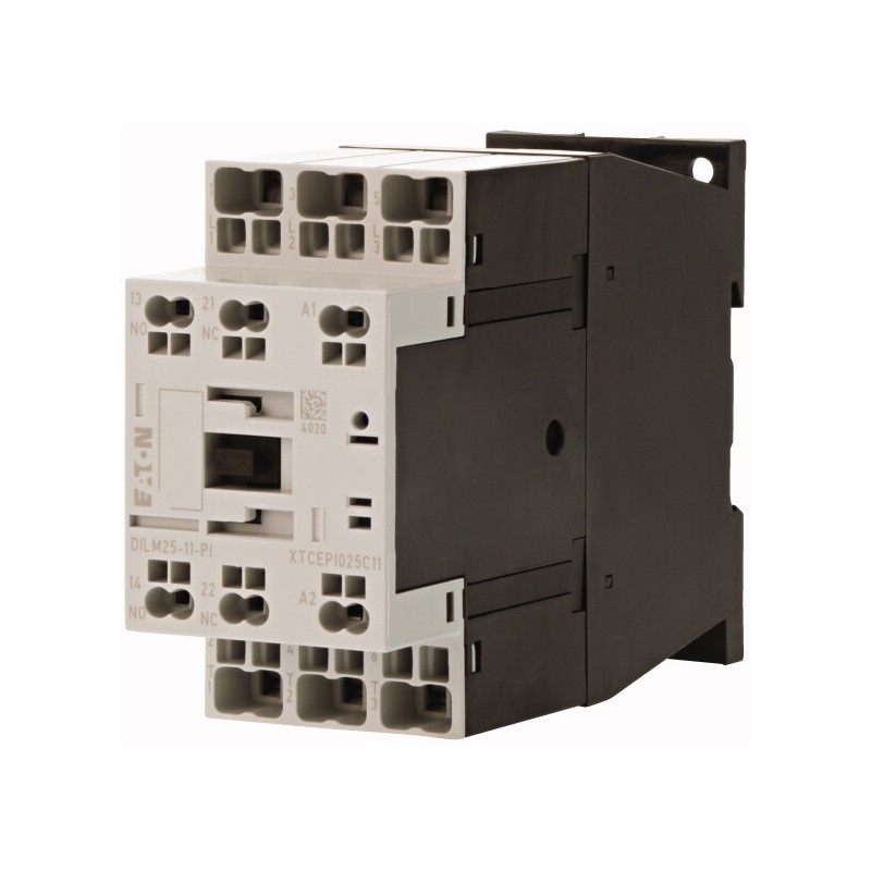 1 pcs - Eaton Contactor, 24 - 27 V dc Coil, 3-Pole, 25 A, 11 kW, 1 NC, 1 NO