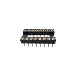 30 pcs - RS PRO 2.54mm Pitch Vertical 16 Way, Through Hole Turned Pin IC Dip Socket, 3A