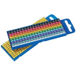 1 Bag of 100 - HellermannTyton WIC3 Snap On Cable Markers, White, Pre-printed '9', 4.3 - 5.3 Cable