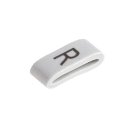 1 Bag of 100 - HellermannTyton HODS85 Slide On Cable Markers, Black on White, Pre-printed 'R', 1.8 - 6.3mm Cable